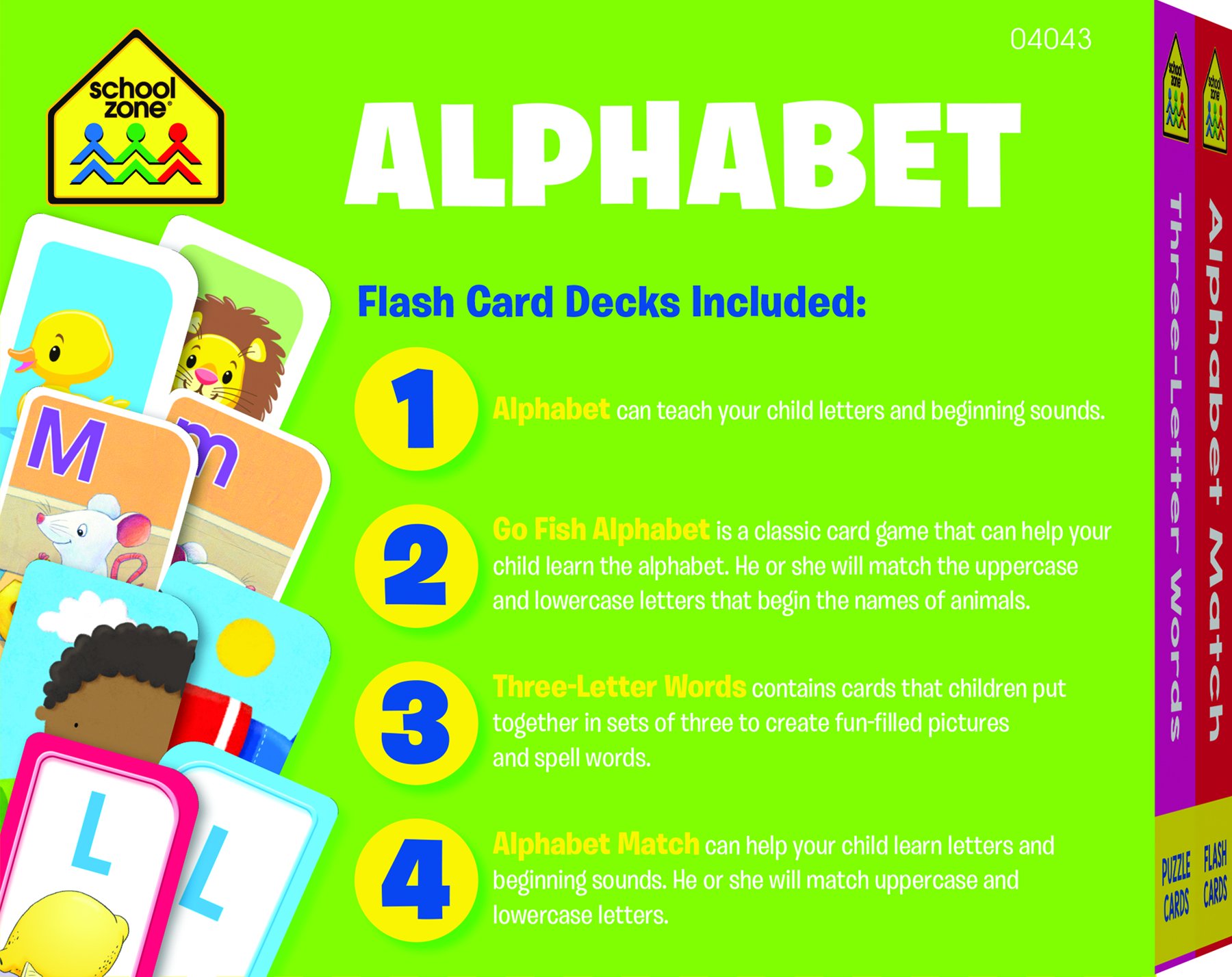 Alphabet Flash Cards 4-Pack - School Zone® - SZ-04043