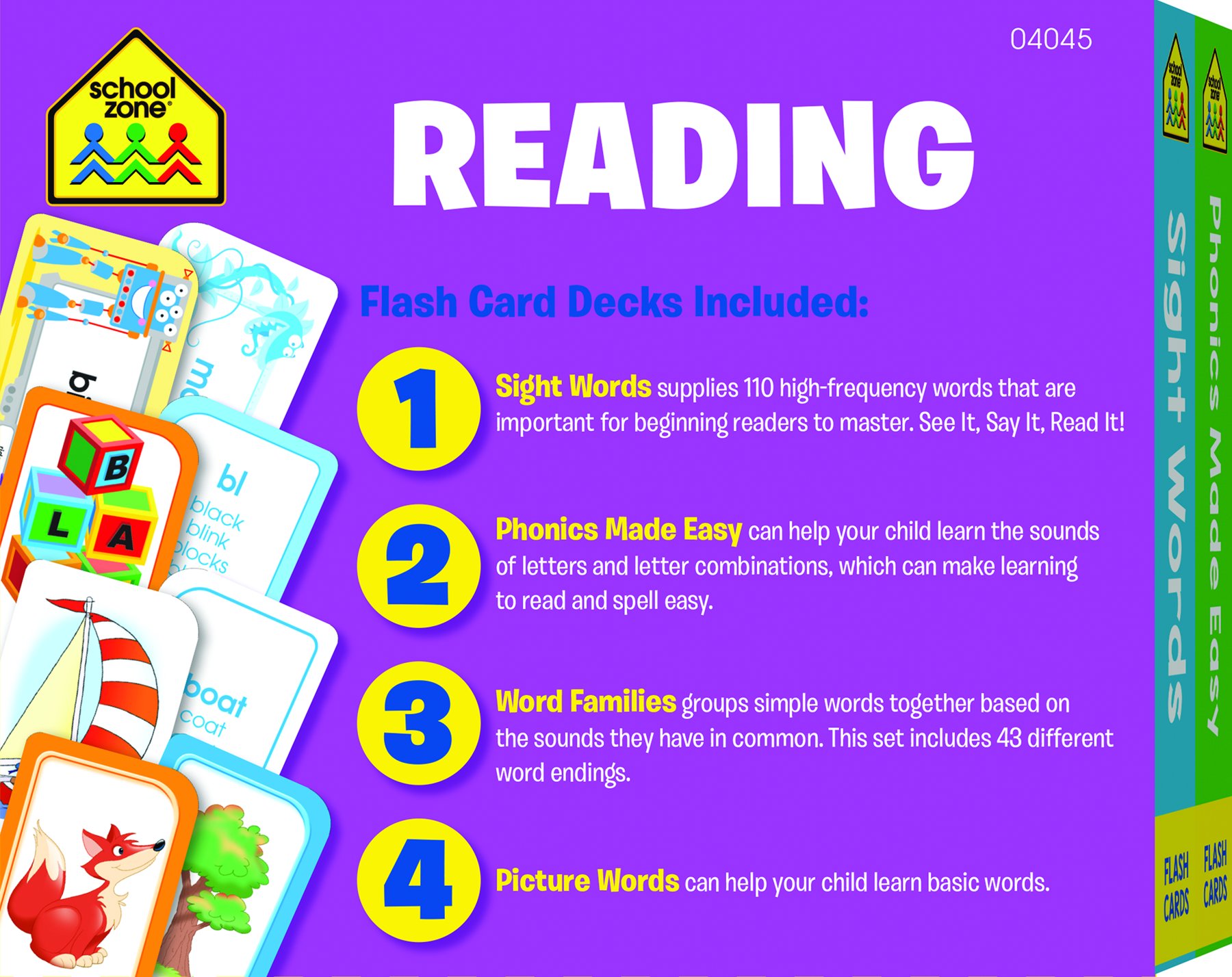 Reading Flash Cards 4-Pack - SZ-04045