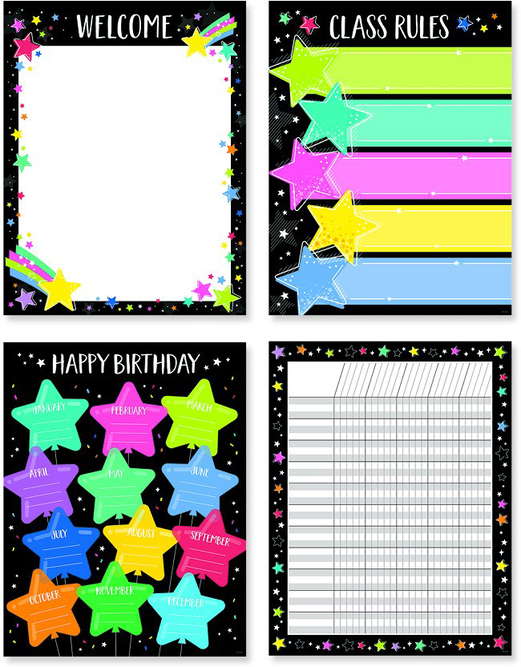 Star Bright Classroom Essentials 4-Chart Pack