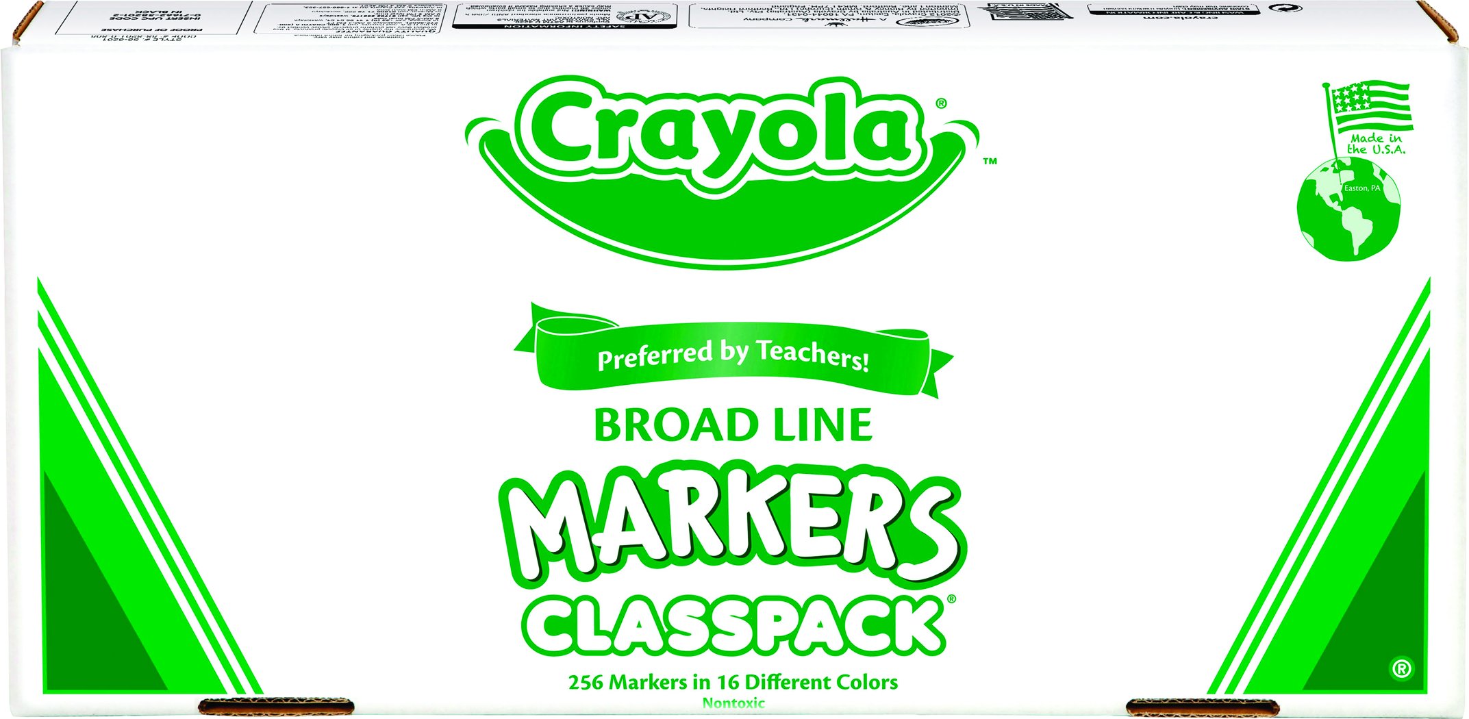 Crayola® Classpack Markers, 16 colors, 256 count, Broad-Line BIN58-
