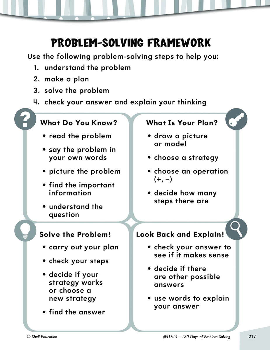 Problem Solving Kit Second Grade 180 Days of Problem Solving for Second Grade SEP51614