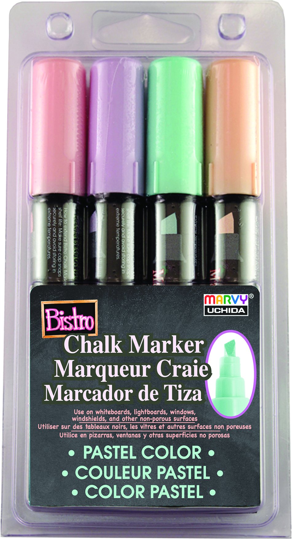 Bistro Chalk Markers, Chisel Tip 4-Color Set, Blush Pink