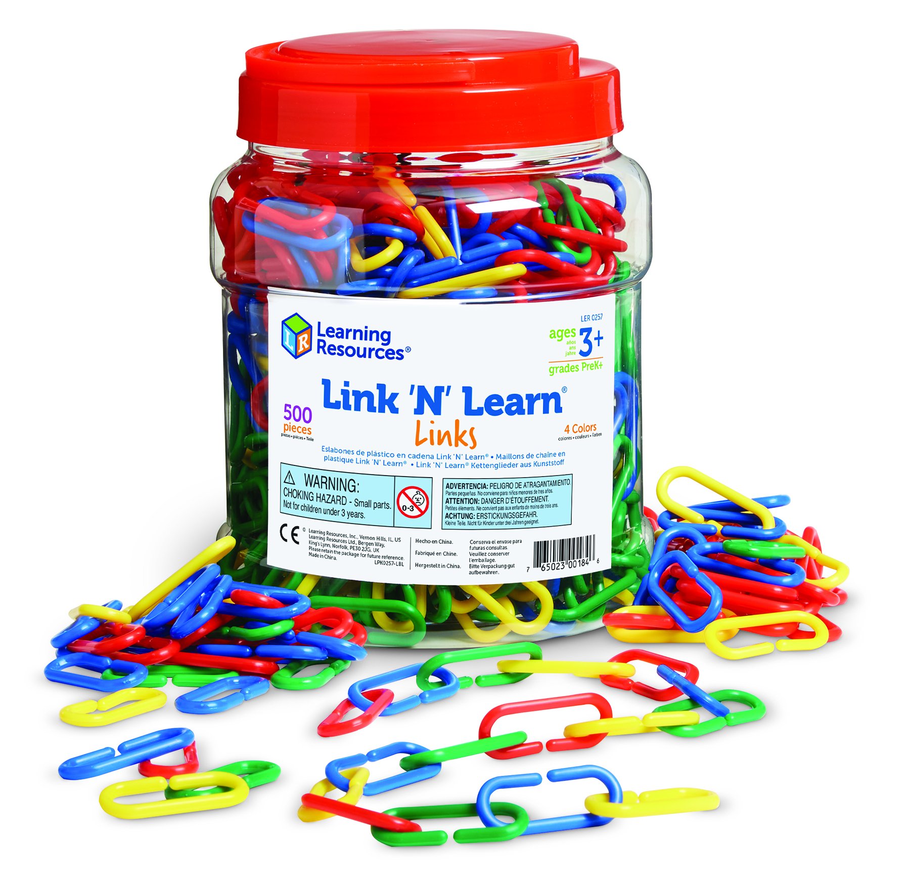 Link 'N' Learn® Links in a Bucket, 500 (4 colors)