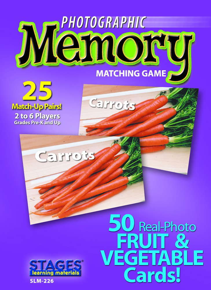 Photographic Memory Matching Game, Fruit & Vegetables SLM226