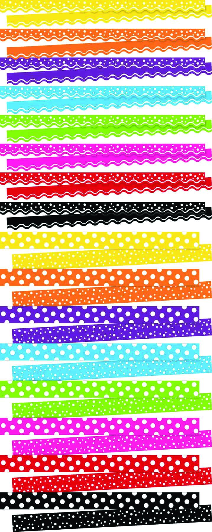 Happy & Dot-to-Dot Double-Sided Borders, Set of 16 BKC4451